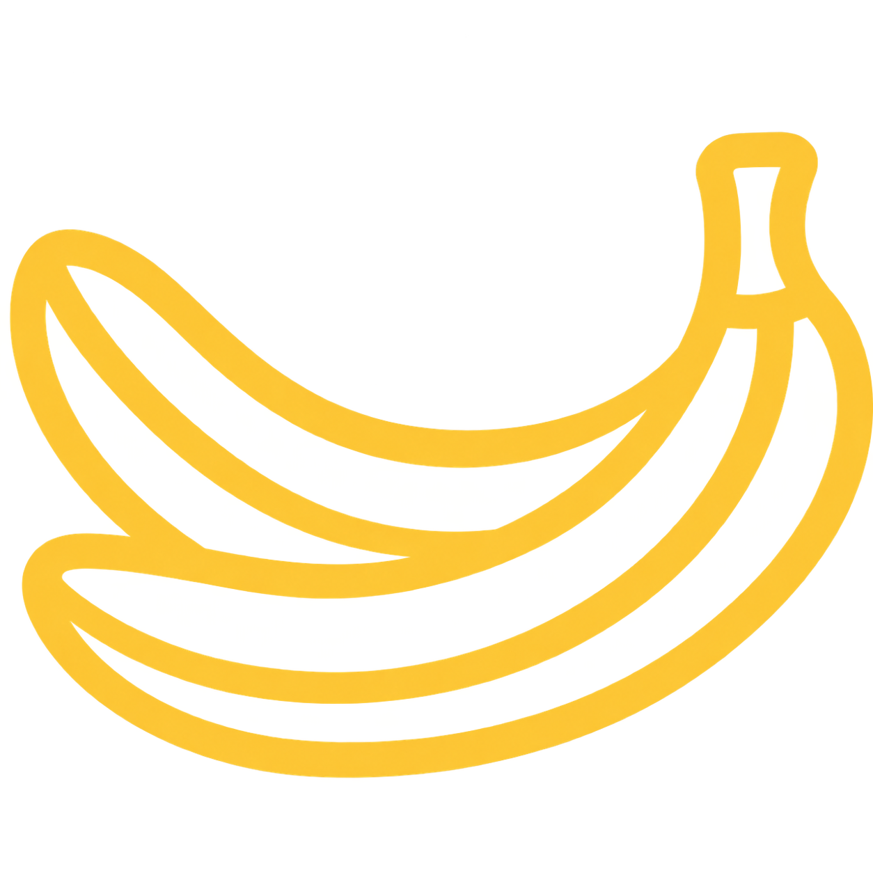 Ícono minimalista de dos bananas doradas